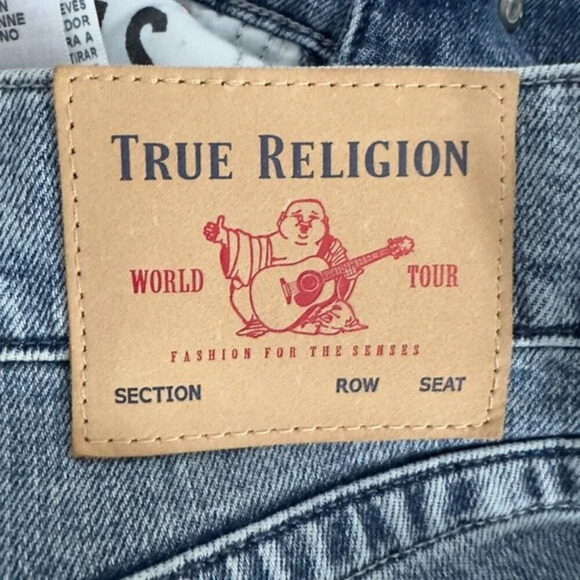 True Religion Ricky Relaxed Straight Denim Jeans Medium Light Wash Men's 29 - Picture 15 of 15
